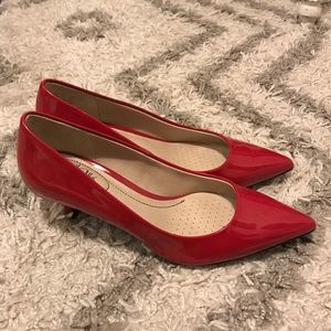 Red Pointed Kitten Heels